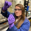 woman with chemistry tools