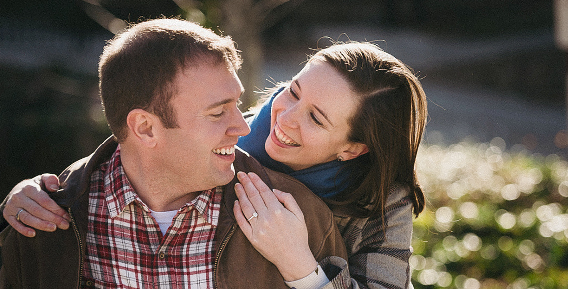 Couple smiling at each other
